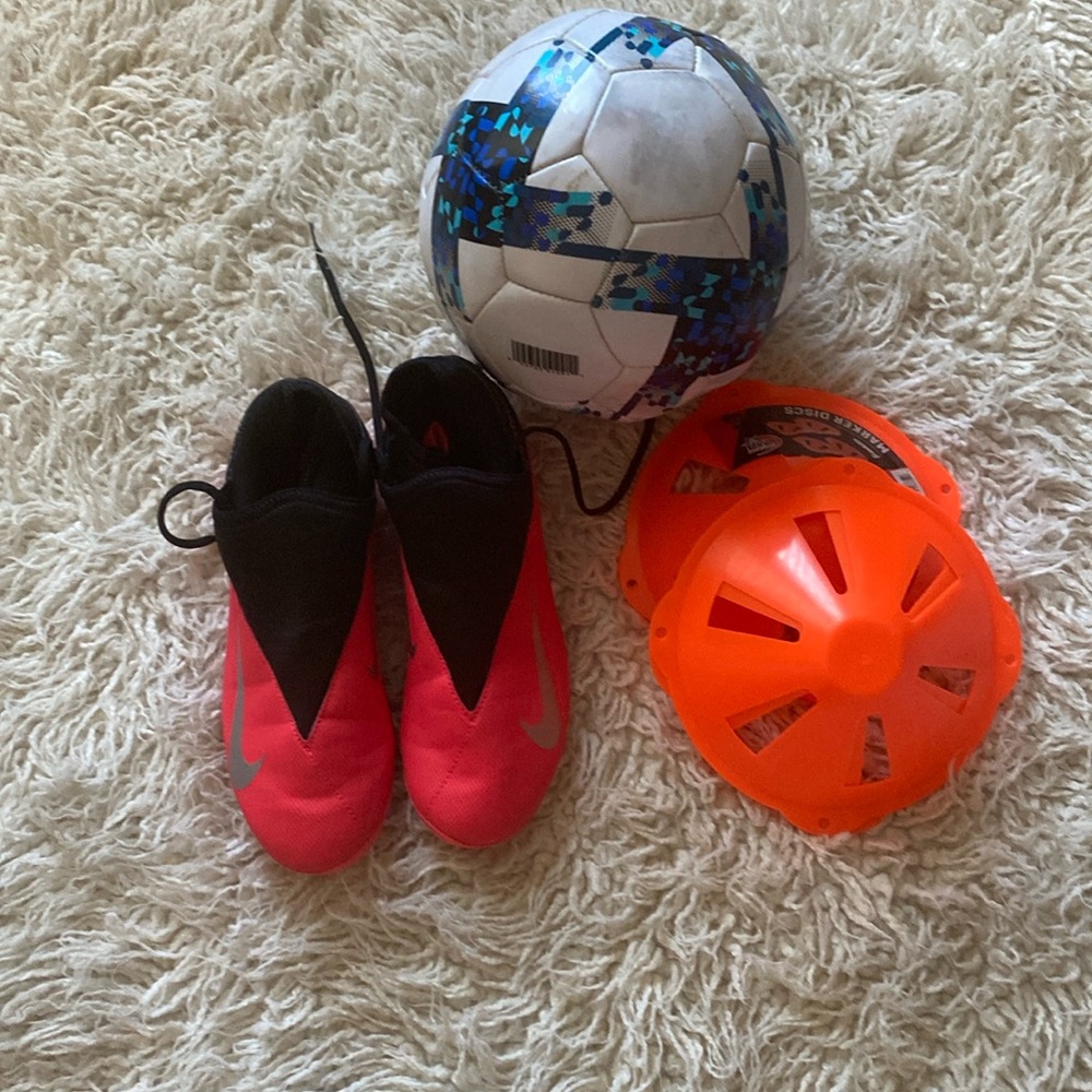 Package women football shoes, football ball and 4 marker discs